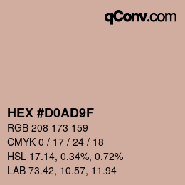 Color code: HEX #D0AD9F | qconv.com