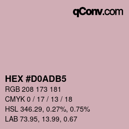 Color code: HEX #D0ADB5 | qconv.com