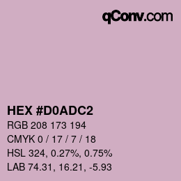 Color code: HEX #D0ADC2 | qconv.com