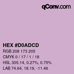 カラーコード: HEX #D0ADCD | qconv.com