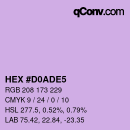 カラーコード: HEX #D0ADE5 | qconv.com