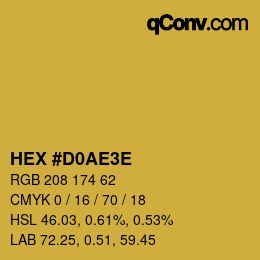 Farbcode: HEX #D0AE3E | qconv.com