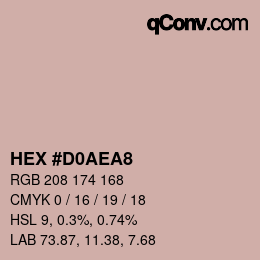 カラーコード: HEX #D0AEA8 | qconv.com