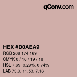 Farbcode: HEX #D0AEA9 | qconv.com