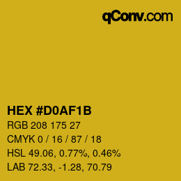 Color code: HEX #D0AF1B | qconv.com