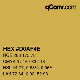 Color code: HEX #D0AF4E | qconv.com