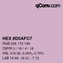 Color code: HEX #D0AFC7 | qconv.com
