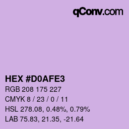 Color code: HEX #D0AFE3 | qconv.com