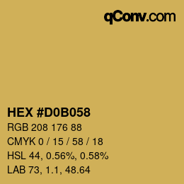 颜色代码: HEX #D0B058 | qconv.com
