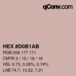 Color code: HEX #D0B1AB | qconv.com