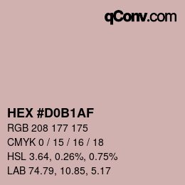 颜色代码: HEX #D0B1AF | qconv.com