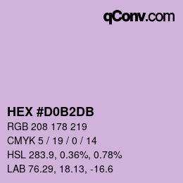 カラーコード: HEX #D0B2DB | qconv.com
