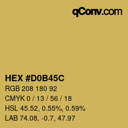 Color code: HEX #D0B45C | qconv.com