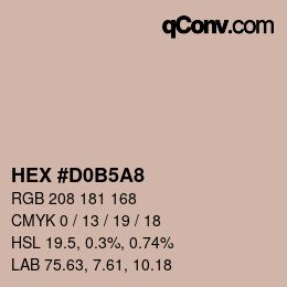 Color code: HEX #D0B5A8 | qconv.com