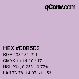 カラーコード: HEX #D0B5D3 | qconv.com
