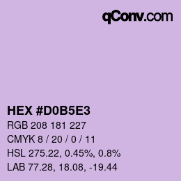 Color code: HEX #D0B5E3 | qconv.com