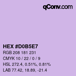 Color code: HEX #D0B5E7 | qconv.com