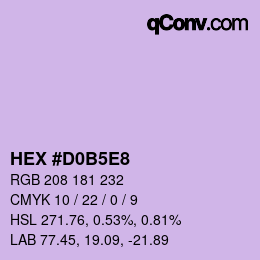 Color code: HEX #D0B5E8 | qconv.com