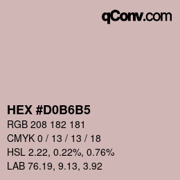 カラーコード: HEX #D0B6B5 | qconv.com