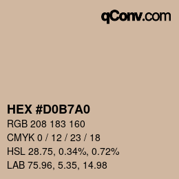 カラーコード: HEX #D0B7A0 | qconv.com
