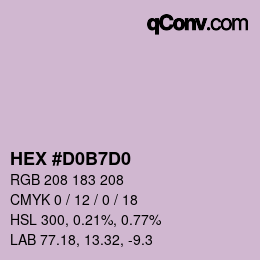 カラーコード: HEX #D0B7D0 | qconv.com