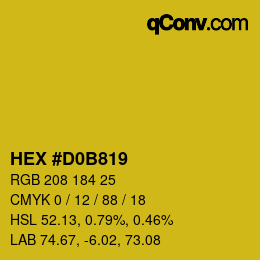 カラーコード: HEX #D0B819 | qconv.com