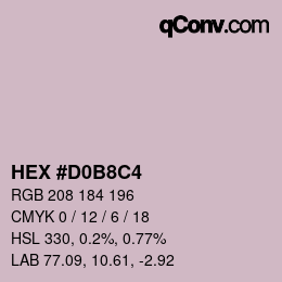 Color code: HEX #D0B8C4 | qconv.com