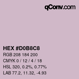 Color code: HEX #D0B8C8 | qconv.com