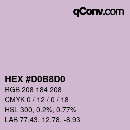 Color code: HEX #D0B8D0 | qconv.com