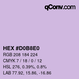 Color code: HEX #D0B8E0 | qconv.com