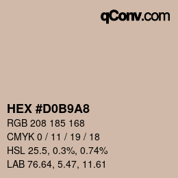 Color code: HEX #D0B9A8 | qconv.com