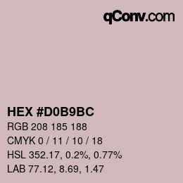 颜色代码: HEX #D0B9BC | qconv.com