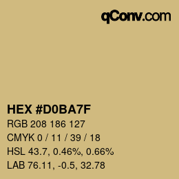 Color code: HEX #D0BA7F | qconv.com