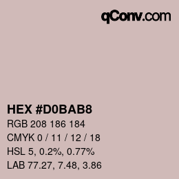 Color code: HEX #D0BAB8 | qconv.com