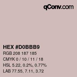 颜色代码: HEX #D0BBB9 | qconv.com