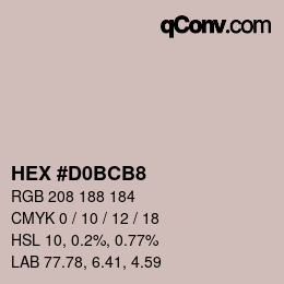 Color code: HEX #D0BCB8 | qconv.com