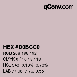 Color code: HEX #D0BCC0 | qconv.com