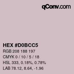 カラーコード: HEX #D0BCC5 | qconv.com