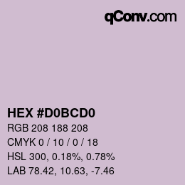 カラーコード: HEX #D0BCD0 | qconv.com
