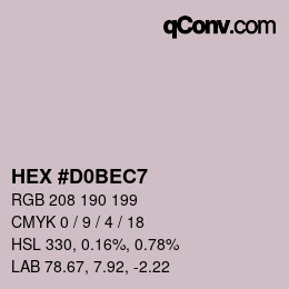 カラーコード: HEX #D0BEC7 | qconv.com