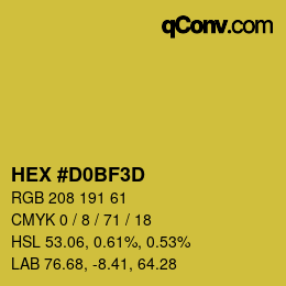Color code: HEX #D0BF3D | qconv.com