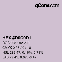 Color code: HEX #D0C0D1 | qconv.com
