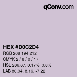 カラーコード: HEX #D0C2D4 | qconv.com