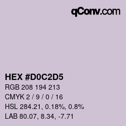 カラーコード: HEX #D0C2D5 | qconv.com