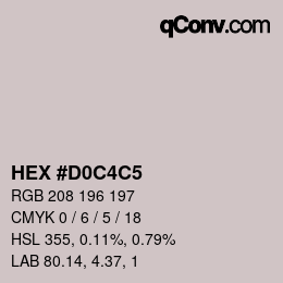 Color code: HEX #D0C4C5 | qconv.com