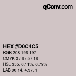 カラーコード: HEX #D0C4C5 | qconv.com