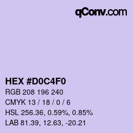 Color code: HEX #D0C4F0 | qconv.com