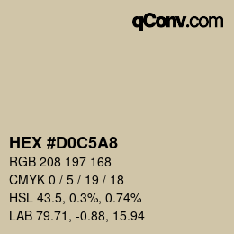 Color code: HEX #D0C5A8 | qconv.com