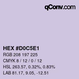 Color code: HEX #D0C5E1 | qconv.com
