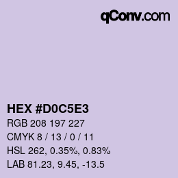 カラーコード: HEX #D0C5E3 | qconv.com